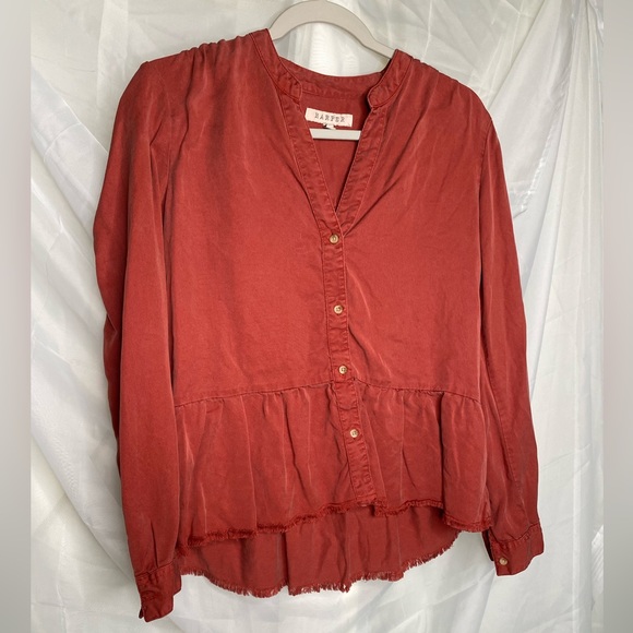 Cute peplum button down shirt Harper Top - Picture 1 of 4